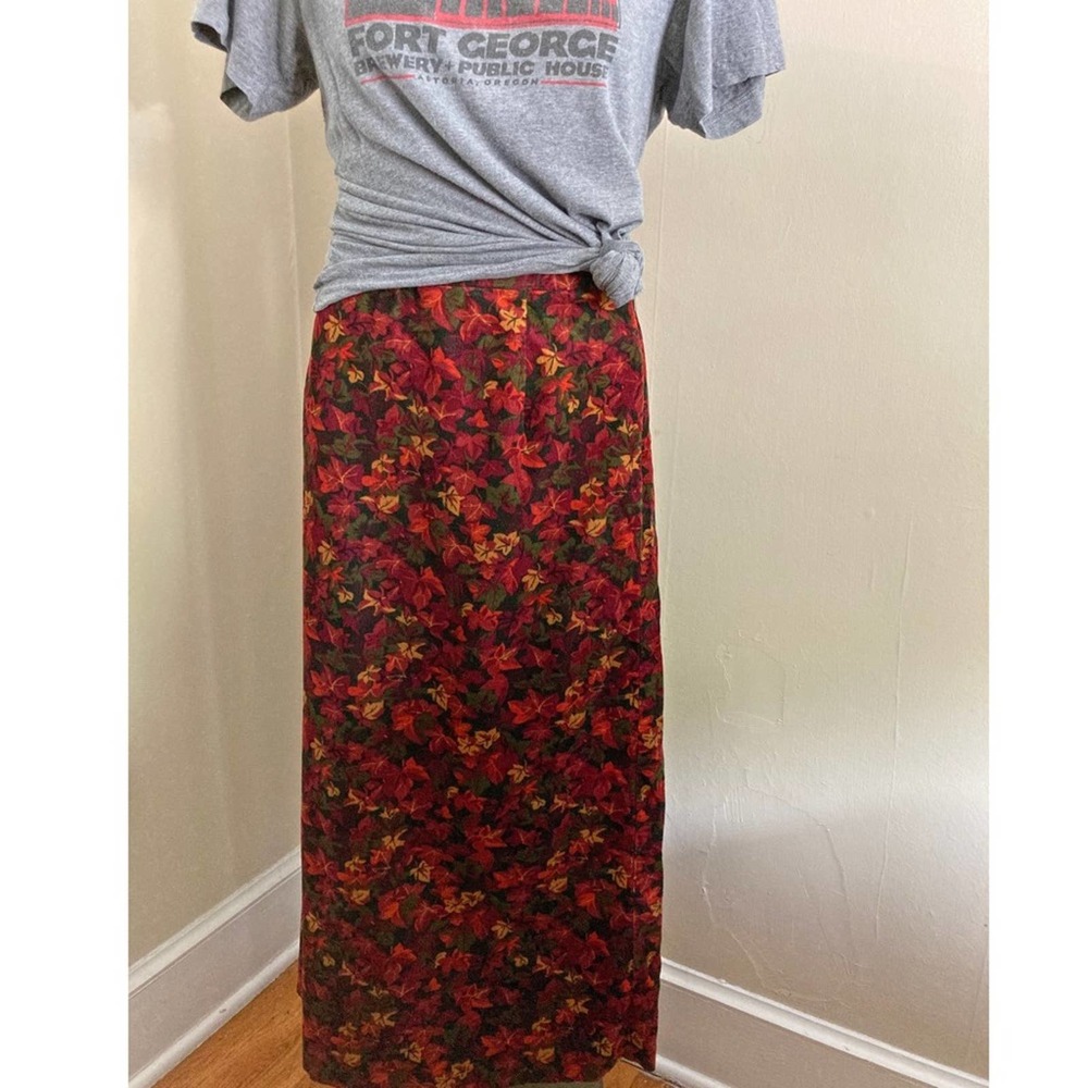 Pendleton Red Floral Maxi Skirt
